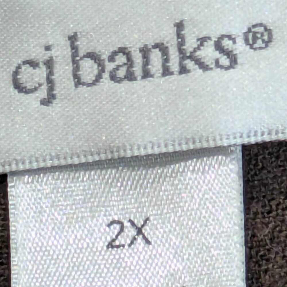 CJ Banks Top Womens 2X Brown Linen Shacket Career Capsule Minimalist Utility - Picture 11 of 13